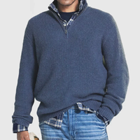 Casual Men's Zip Sweater - Max-Blue-S-State of Style