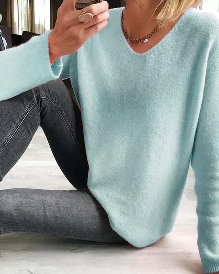 Casual Plain Women's Sweater - Sophie-Pink-S-State of Style