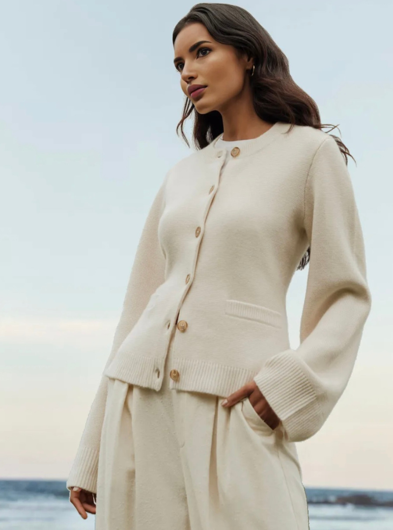 Casual Soft Ladies' Cardigan with Buttons - Noa-Ivory-XS-State of Style