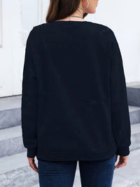 Casual Sweatshirt with Feather Print - Marisa-Dark Green-S-State of Style