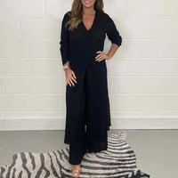 Casual Two-Piece Leisure Suit for Women - Nova-Black-S-State of Style