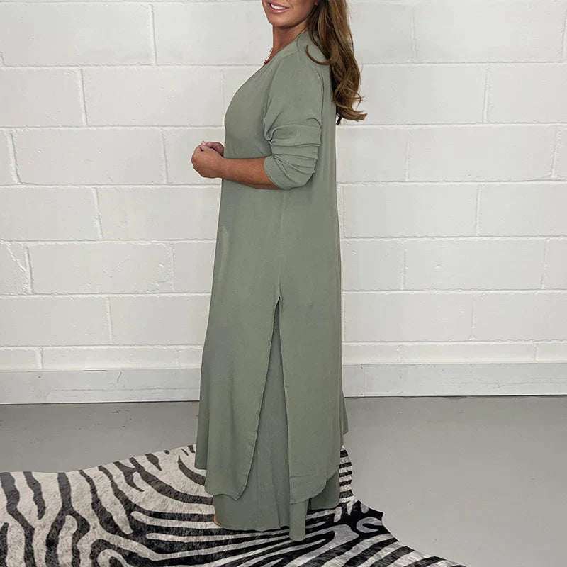 Casual Two-Piece Leisure Suit for Women - Nova-White-S-State of Style