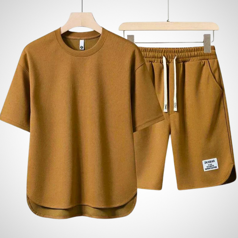 Casual Two-Piece Men's Set – Dario-Yellow-S-State of Style