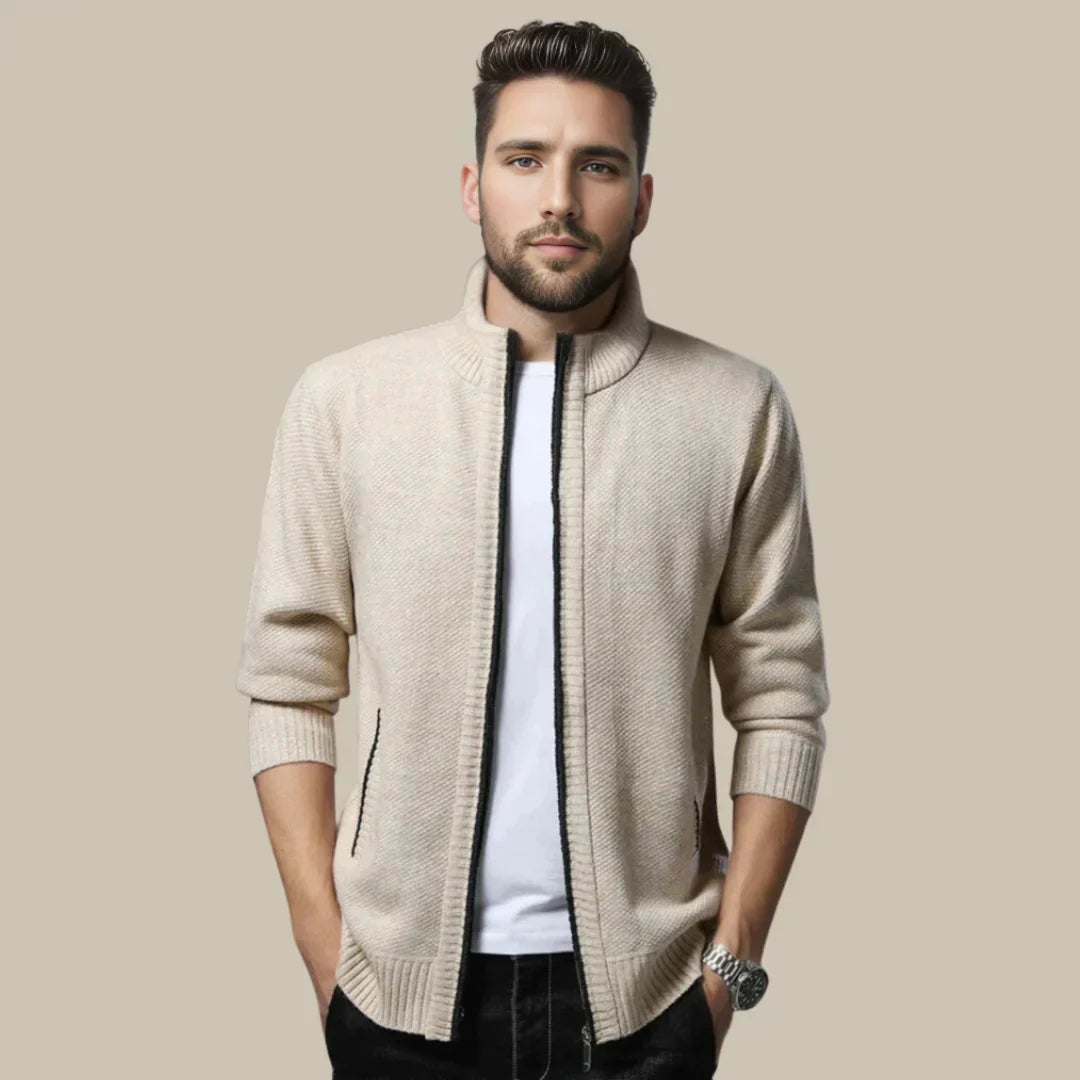 Casual Vest with Zip - Blake-Beige-S-State of Style