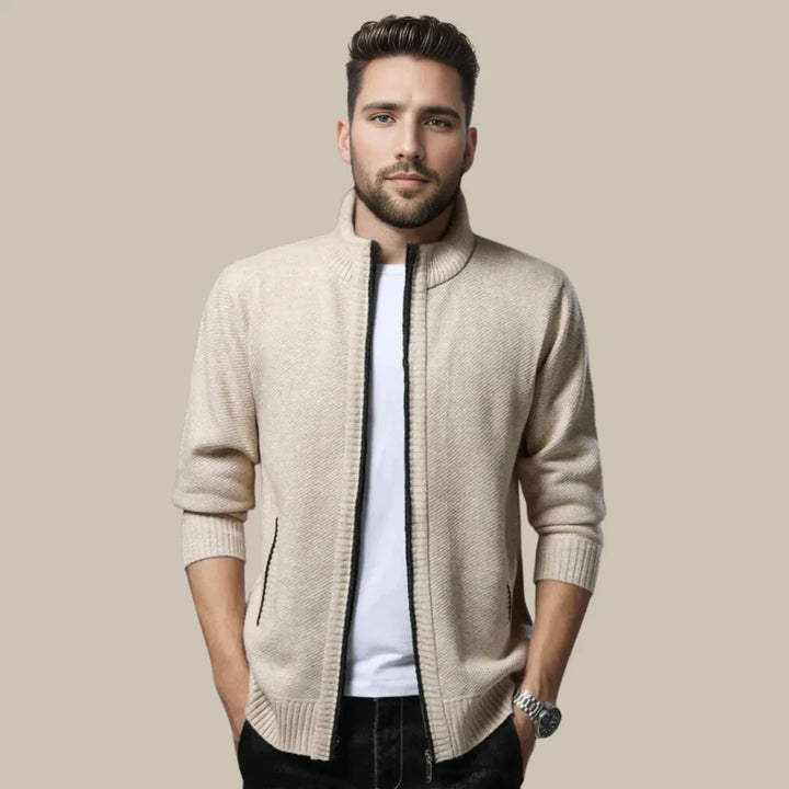 Casual Vest with Zip - Blake-Beige-S-State of Style
