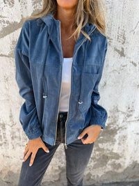 Casual Women's Hoodie with Hood and Zipper – Noemi-Blue-S-State of Style