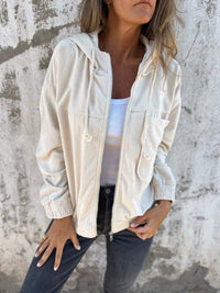 Casual Women's Hoodie with Hood and Zipper – Noemi-White-S-State of Style