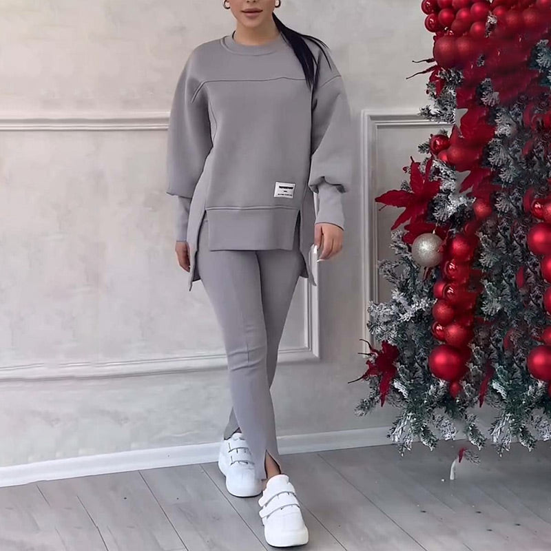Casual Women's Set of Sweatshirt and Leggings - Elena-Black-S-State of Style