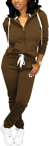 Casual Women's Tracksuit - Mia-Dark brown-S-State of Style