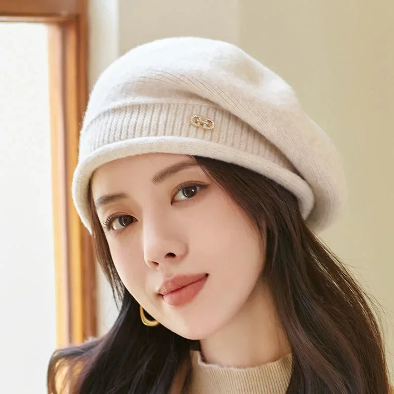 Casual Wool Ladies Beret - Diana-Light grey-State of Style