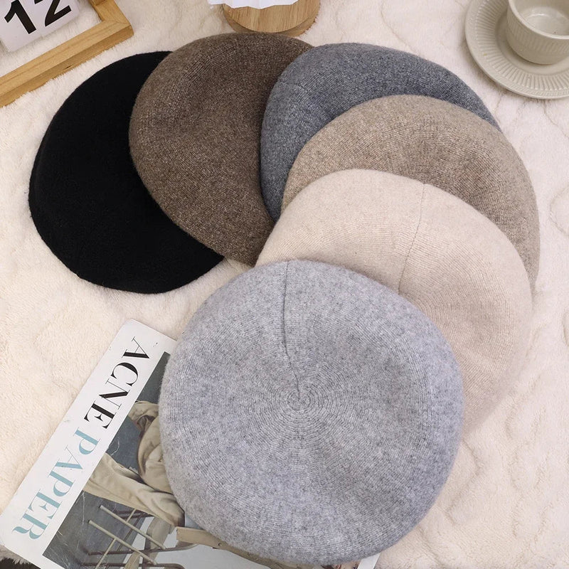 Casual Wool Ladies Beret - Diana-Light grey-State of Style