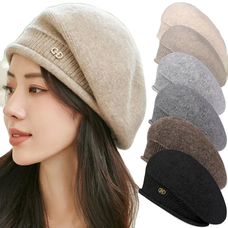 Casual Woollen Women's Beret - Diana-Light Grey-State of Style
