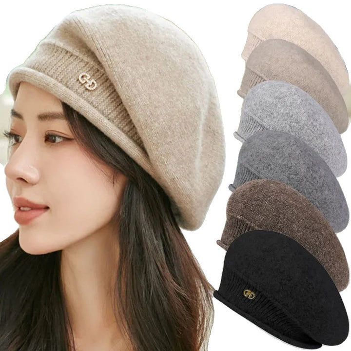Casual Woollen Women's Beret - Diana-Light Grey-State of Style