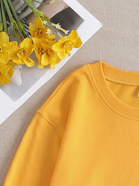 Casual Yellow Sweatshirt with Humorous Graphic Print - Elara-S-State of Style