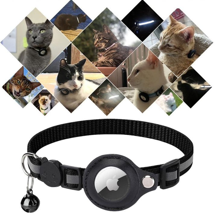 Cat Collar with Safety Buckle - Milo-Without GPS tracker-Black-State of Style