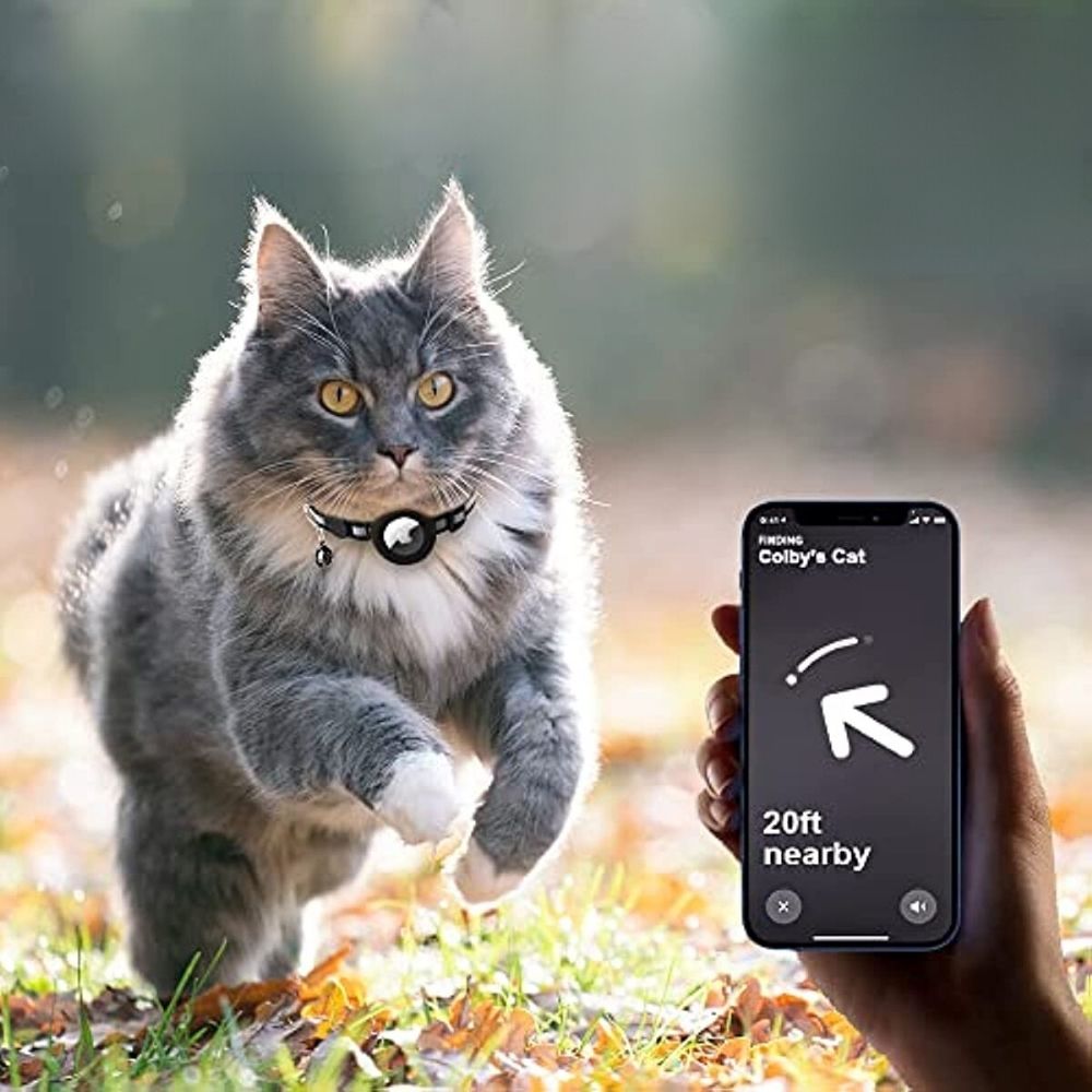 Cat Collar with Safety Buckle - Milo-Without GPS tracker-Black-State of Style