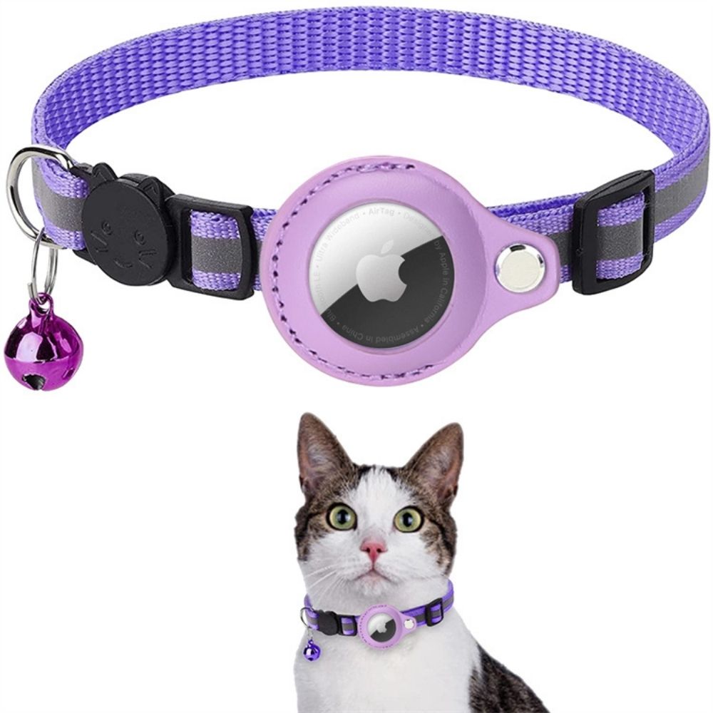 Cat Collar with Safety Buckle - Milo-Without GPS tracker-Purple-State of Style