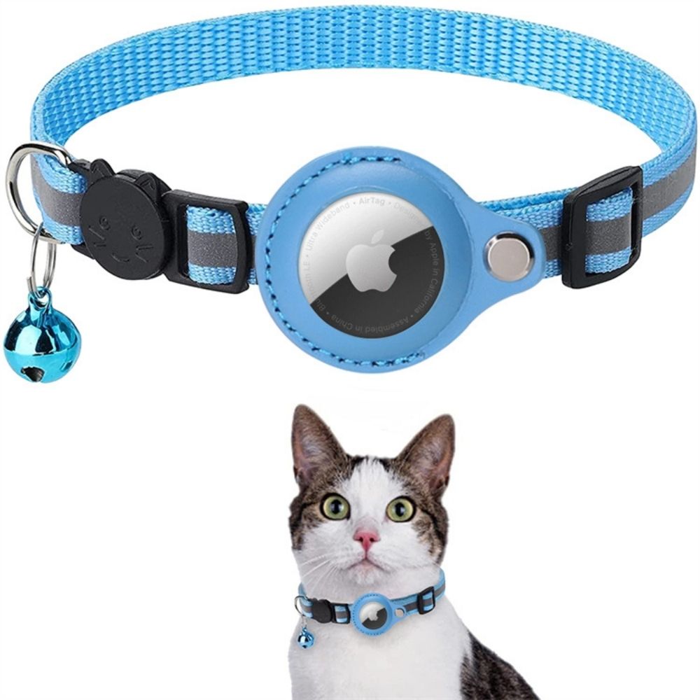 Cat Collar with Safety Buckle - Milo-Without GPS tracker-Sky Blue-State of Style