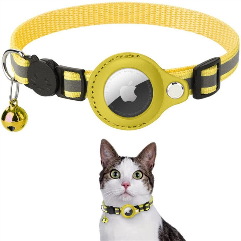Cat Collar with Safety Buckle - Milo-Without GPS tracker-Yellow-State of Style
