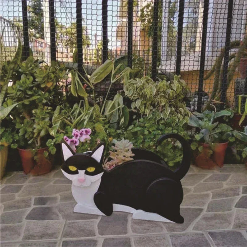 Cat-Shaped DIY Planter - KittyKraft-Black and White-State of Style