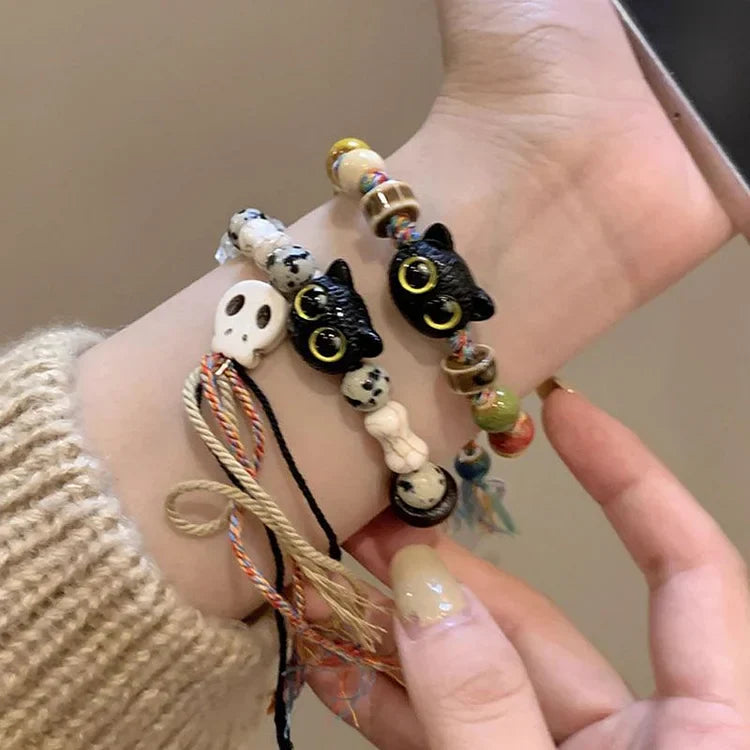 Cats and Skull Bracelet - Selina-Skull + Kittens-State of Style