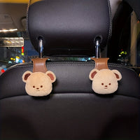 Car seat-back hooks with bear motif – handy storage solution for on-the-go (buy one, get one free)