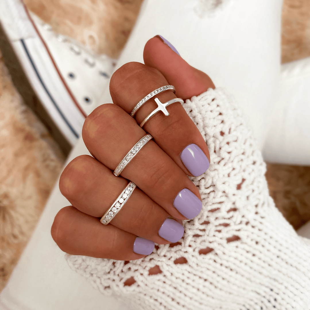 Celeste Ring – Stylish Double Cross Design-Silver-5-State of Style