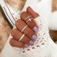 Celeste Ring – Stylish Double Cross Design-Silver-5-State of Style