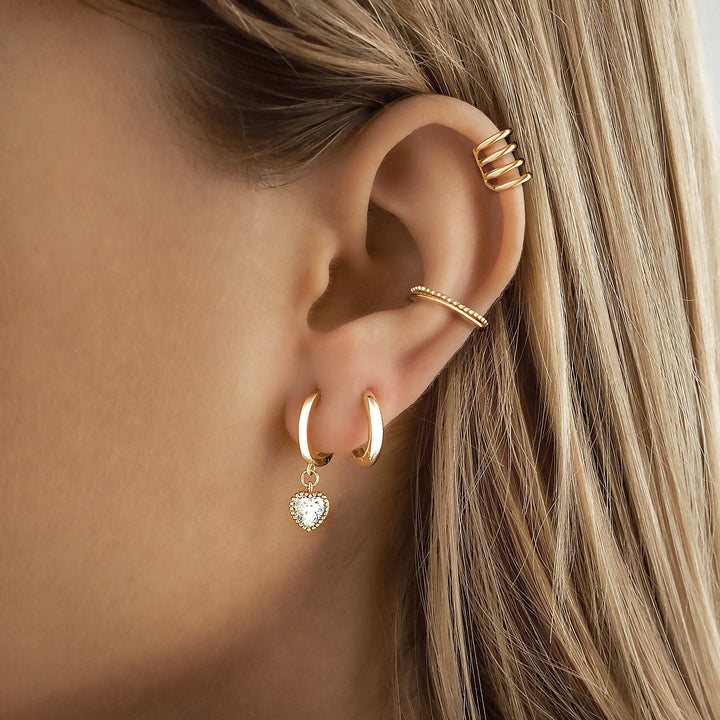 Celina Crystal Heart Earrings-Silver-State of Style