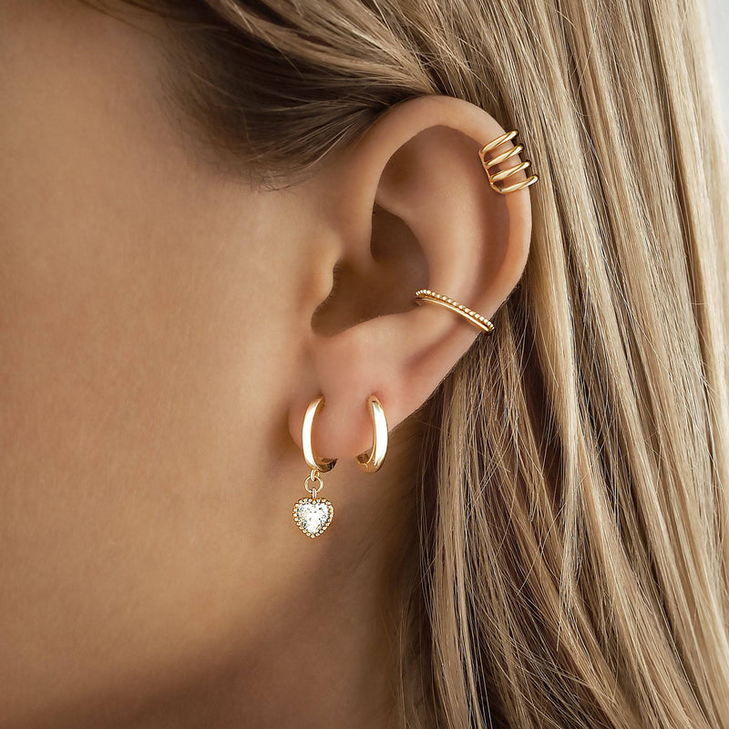 Celina Crystal Heart Earrings-Silver-State of Style