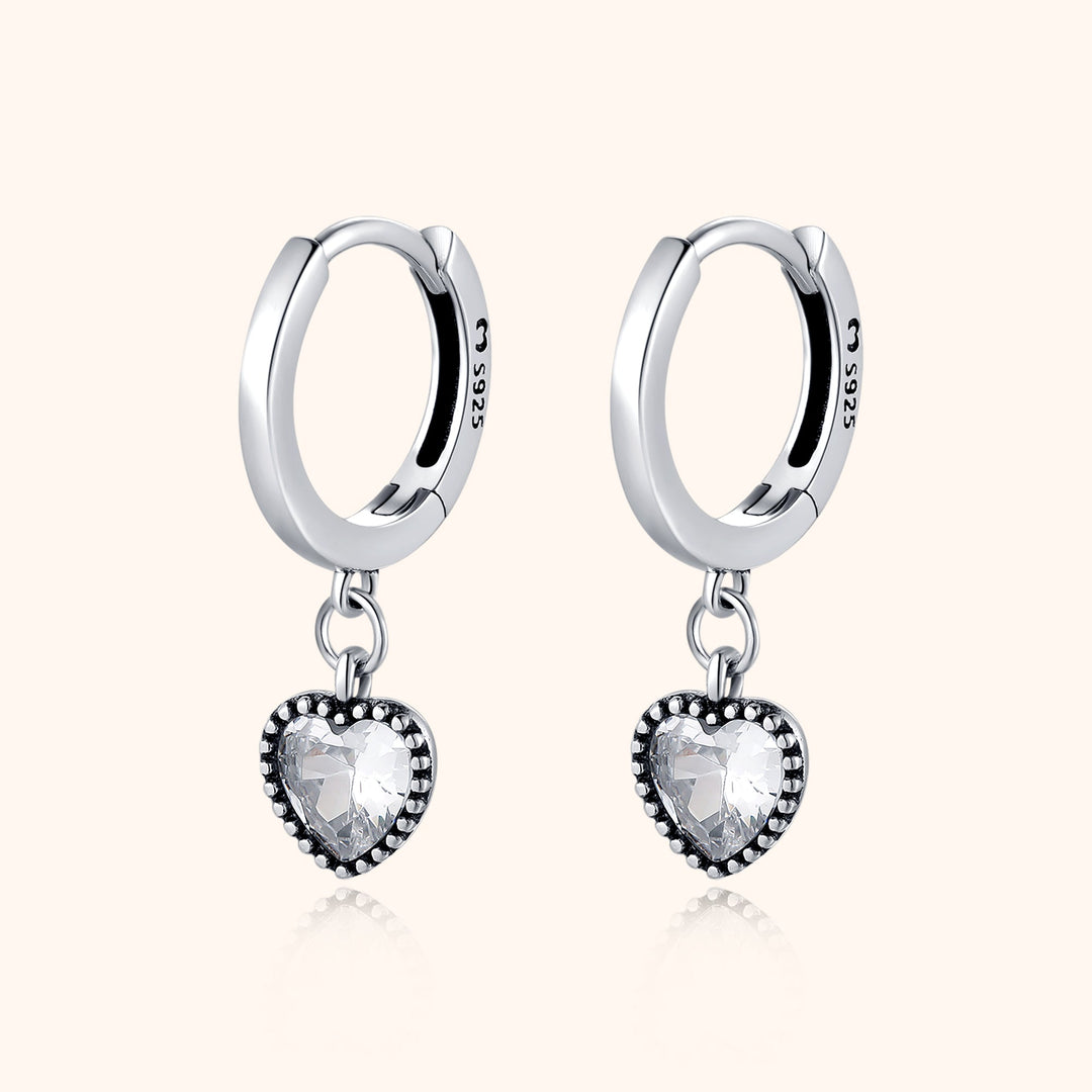 Celina Crystal Heart Earrings-Silver-State of Style