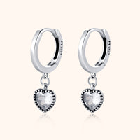 Celina Crystal Heart Earrings-Silver-State of Style