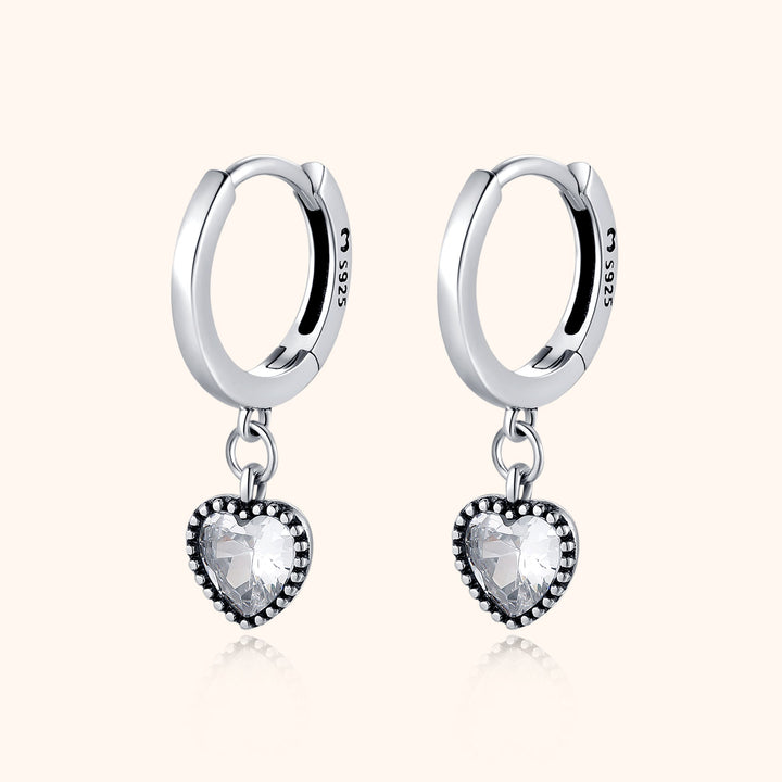 Celina Crystal Heart Earrings-Silver-State of Style