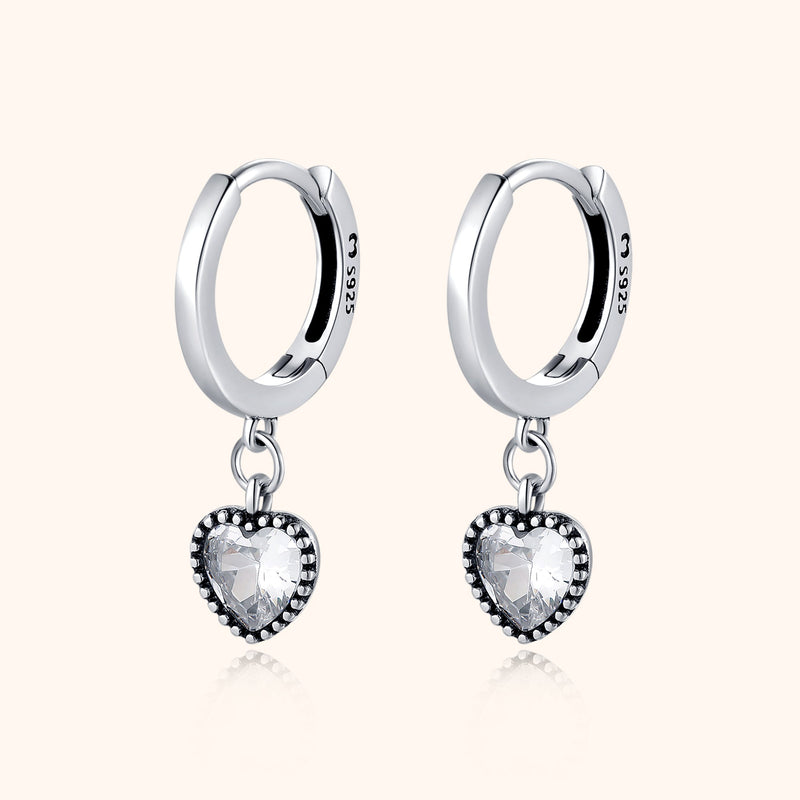 Celina Crystal Heart Earrings-Silver-State of Style