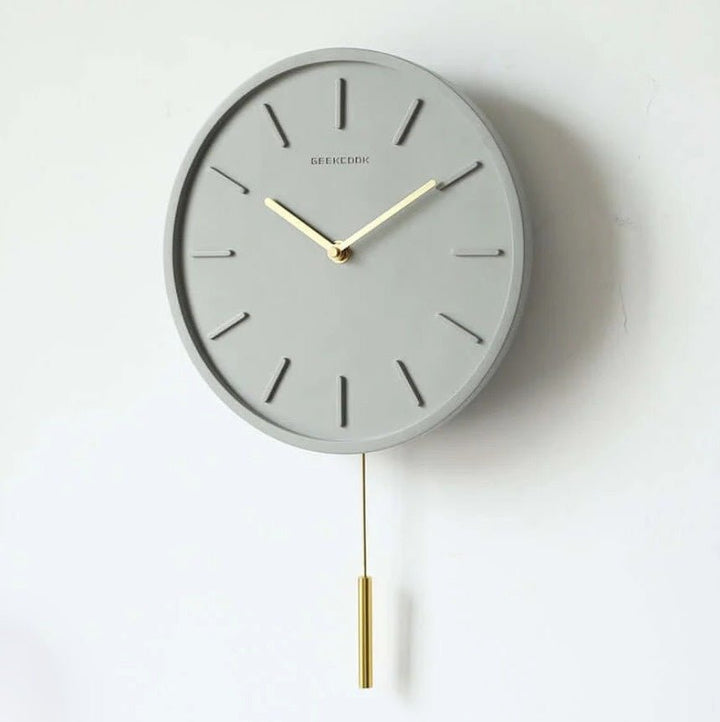 Cement Wall Clock with Metal Pendulum - Tundra-Style B-State of Style