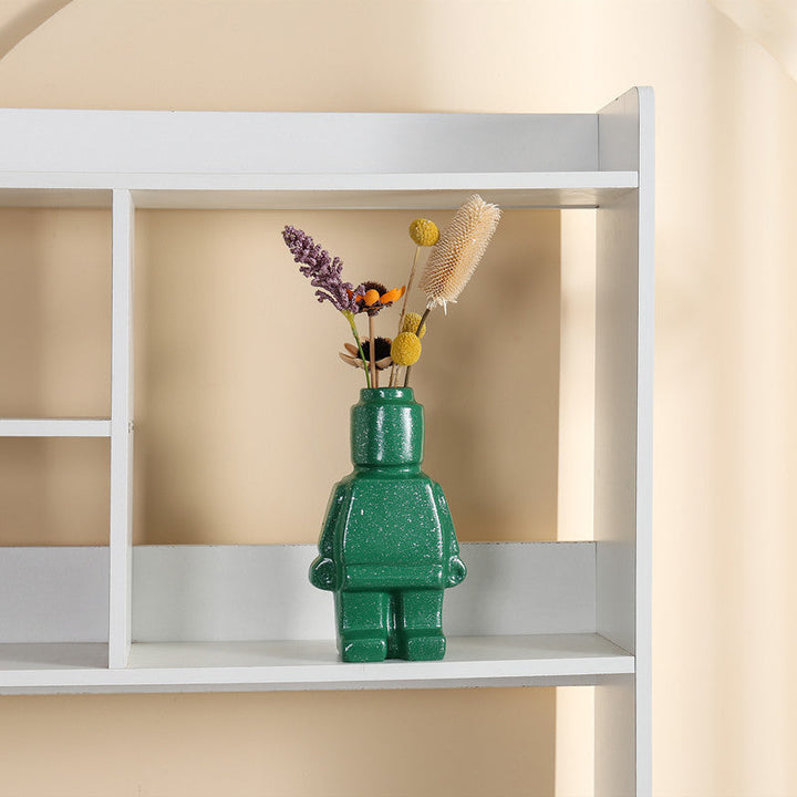 Ceramic Flower Pots Robot - BrickBotanica-Dark green-S-State of Style