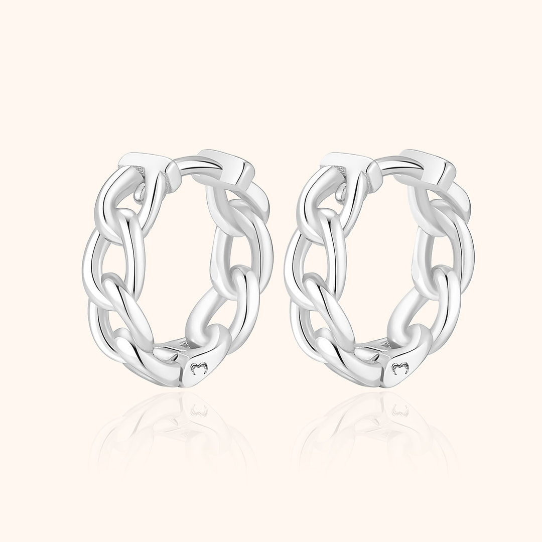 Chain-Link Earrings - Noa-Silver-State of Style