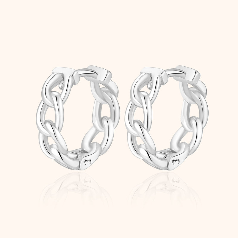 Chain-Link Earrings - Noa-Silver-State of Style