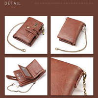 Chained Retro Leather Wallet-Black-State of Style