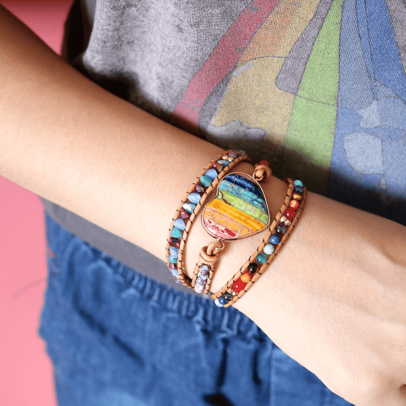 Chakra Heart Wrap Bracelet - Liora-State of Style