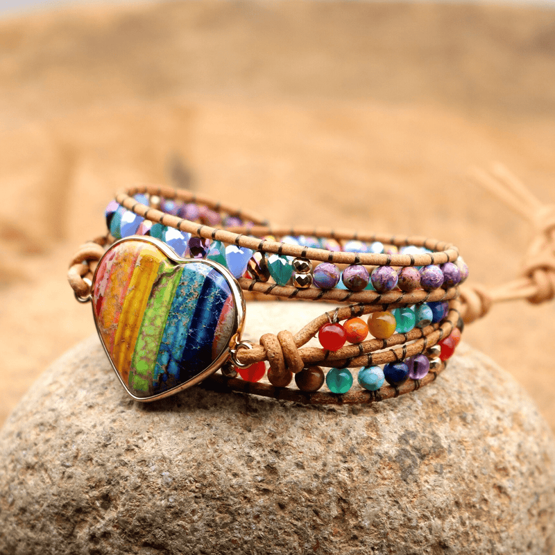 Chakra Heart Wrap Bracelet - Liora-State of Style