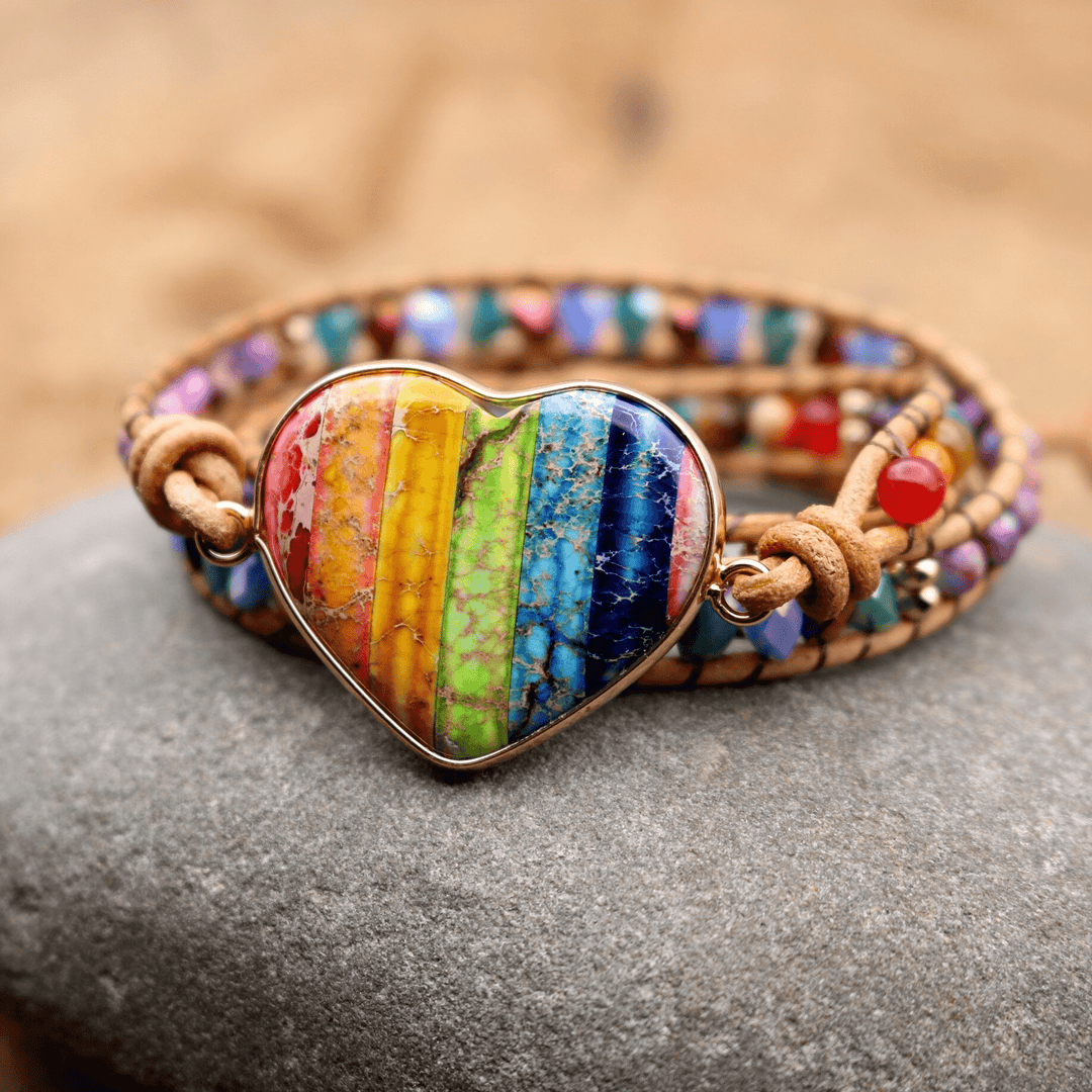 Chakra Heart Wrap Bracelet - Liora-State of Style