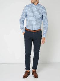 Checked Cotton Shirt - Victor-Dark Blue-XS-State of Style