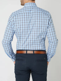 Checked Cotton Shirt - Victor-Dark Blue-XS-State of Style