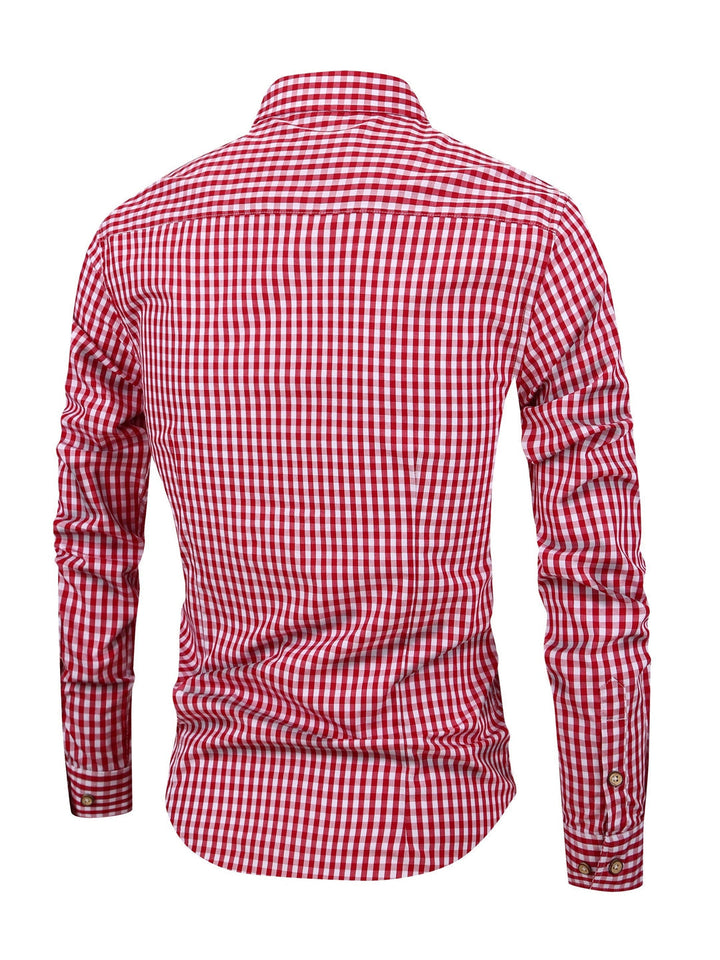 Checked Men’s Shirt with Comfortable Fit - Jules-Dark blue-XS-State of Style