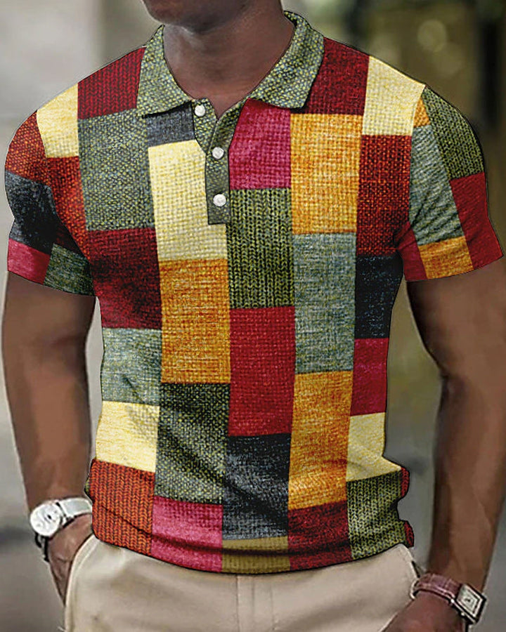 Checked Polo with Short Sleeves - Renaldo-Red-S-State of Style