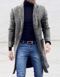 Checkered Winter Coat for Men – Lucas-Grey-S-State of Style
