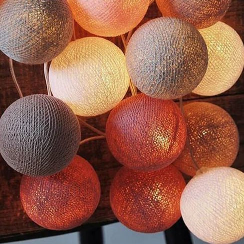 Cheerful Cotton Light-Up Ball Sling - LumiBall-Burgundy-150 cm - 10 lamps-USB-State of Style