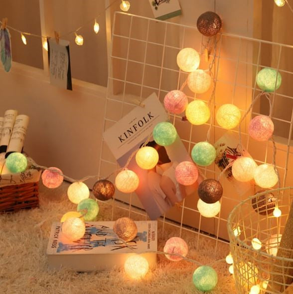 Cheerful Cotton Light-Up Ball Sling - LumiBall-Candy-150 cm - 10 lamps-USB-State of Style