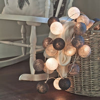 Cheerful Cotton Light-Up Ball Sling - LumiBall-Stone grey-150 cm - 10 lamps-USB-State of Style